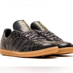 NWT Adidas Samba Snakeskin-Core Blk/Gry Six/Gum 3 JR3532 Men’s 9.5 Women’s 10.5